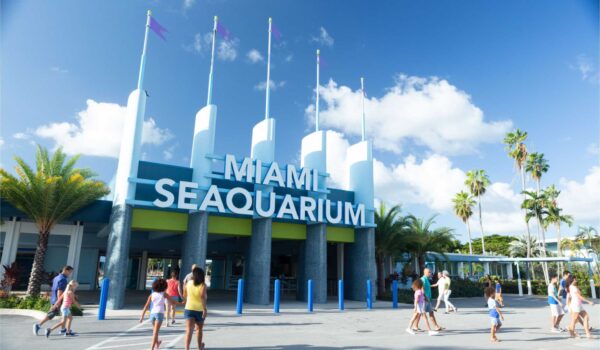 People walking to Miami Seaquarium